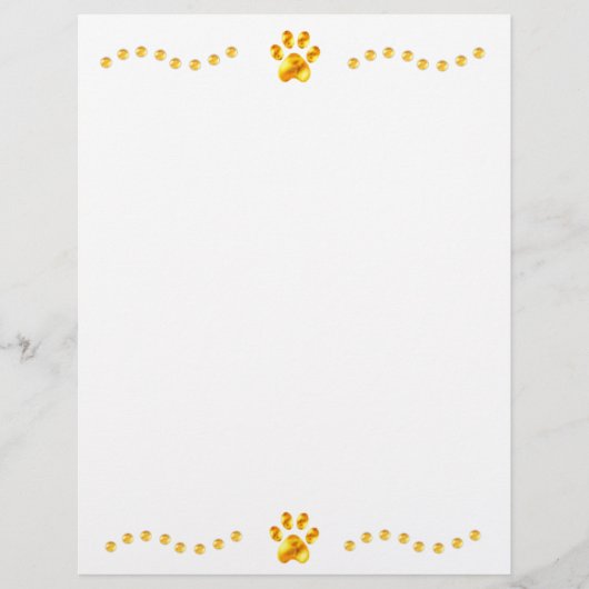 Elegant Gold Paws Papierbladen (Voorkant)