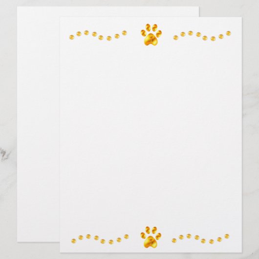Elegant Gold Paws Papierbladen (Voorkant / Achterkant)