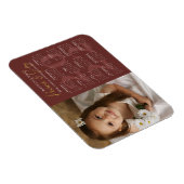 Elegant Gold PEACE en JOY 2022 Calendar Photo Magneet (Rechterzijde)