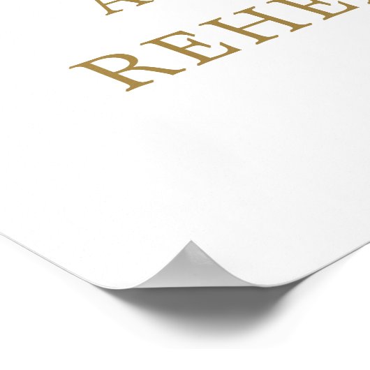 Elegant Gold Peach Floral Rehearsal Dinner Welcome Poster (Hoek)