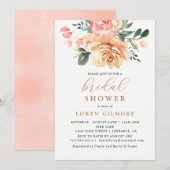 Elegant Gold Peach Vrijgezellenfeest Kaart (Voorkant / Achterkant)