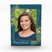 Elegant Gold Peacock Afstuderen Klasse Fotoblokken (Voorkant)