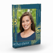 Elegant Gold Peacock Afstuderen Klasse Fotoblokken (Links)