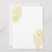 Elegant Gold Peacock Bridal Shower Invitations Kaart (Achterkant)