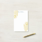 Elegant Gold Peacock Feathers Post-it Notes (Op bureau)