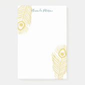 Elegant Gold Peacock Feathers Post-it Notes (Voorkant)