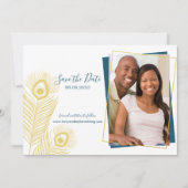 Elegant Gold Peacock Save the Date Wedding (Voorkant)
