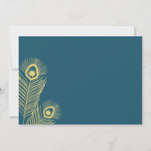 Elegant Gold Peacock Save the Date Wedding (Achterkant)