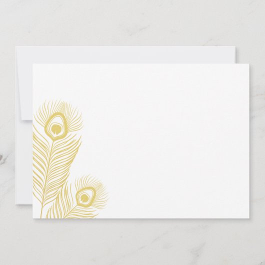 Elegant Gold Peacock Save the Date Wedding (Achterkant)