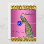 Elegant Gold Peacock Uitnodiging (Voorkant)