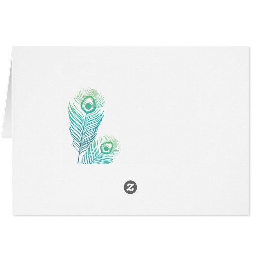 Elegant Gold Peacock Weddenschap Hartelijk dank (Achterkant Horizontaal)