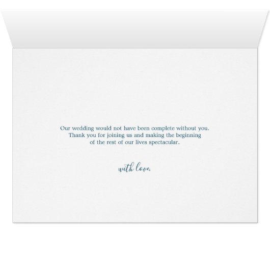 Elegant Gold Peacock Weddenschap Hartelijk dank (Binenzijde Horizontaal (Onderkant))