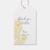 Elegant Gold Peacock Weddenschap Hartelijk dank La Cadeaulabel (Voorkant)
