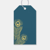 Elegant Gold Peacock Weddenschap Hartelijk dank La Cadeaulabel (Achterkant)