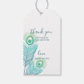 Elegant Gold Peacock Weddenschap Hartelijk dank La Cadeaulabel (Voorkant)