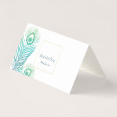 Elegant Gold Peacock Weddenschappen Visitekaartje (Achterkant)