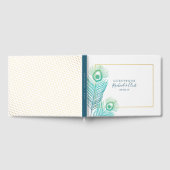 Elegant Gold Peacock Wedding Guestbook Gastenboek (Volledig)