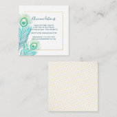 Elegant Gold Peacock Wedding Hotel Accommodaties Informatiekaartje (Voorkant / Achterkant)