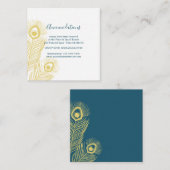 Elegant Gold Peacock Wedding Hotel Accommodaties Informatiekaartje (Voorkant / Achterkant)