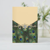 Elegant Gold Peacock Wedding Invitations Kaart (Staand voorkant)