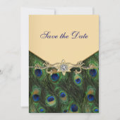 Elegant Gold Peacock Wedding Invitations Save The Date (Voorkant)