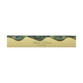 Elegant Gold Peacock Wedding Monogram Belly Band Uitnodigingen Wikkel (Vlak)