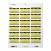 Elegant Gold Peacock Wedding Monogram Etiket (Full Sheet)