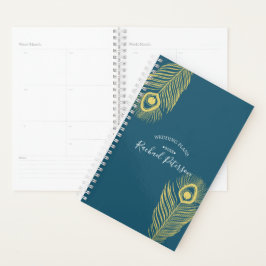Elegant Gold Peacock Wedding Planner Agenda