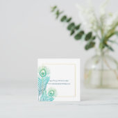 Elegant Gold Peacock Wedding RSVP-kaarten Informatiekaartje (Staand voorkant)