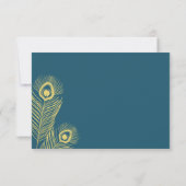 Elegant Gold Peacock Wedding RSVP-kaarten RSVP Kaartje (Achterkant)