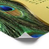 Elegant Gold Peacock Wedding Seding Chart Poster