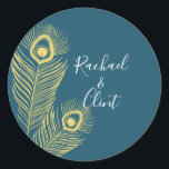 Elegant Gold Peacock Wedding Stickers<br><div class="desc">Stijlvolle Elegant Gold Peacock Wedding Stickers zijn perfect voor je trouwfeesten,  uitnodigingen en nog veel meer.</div>