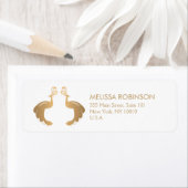 Elegant Gold Peacocks Logo Aangepast adreslabel Etiket (Insitu)