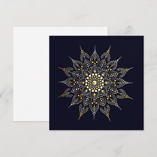 Elegant Gold & Pearl Mandala Blank Note Kaart (Voorkant / Achterkant)