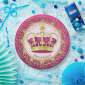 Elegant Gold Pearls maakt je eigen roze kroonmeisj Papieren Bordje (Feest)