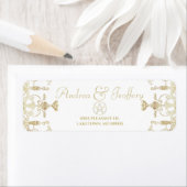 Elegant Gold Pentacle Pagan retouradres Etiket (Insitu)