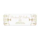 Elegant Gold Pentacle Pagan retouradres Etiket (Voorkant)