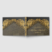 Elegant Gold Peony Floral Wedding Gastenboek (Volledig)