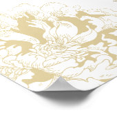 Elegant Gold Peony Floral Wedding Seating Seating Poster (Hoek)