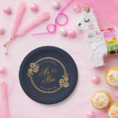 Elegant Gold Personalized Wedding | Bord papier