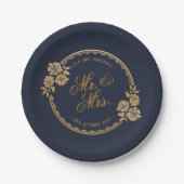 Elegant Gold Personalized Wedding | Bord papier (Voorkant)