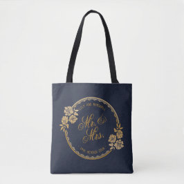 Elegant Gold Personalized Wedding | Canvas tas