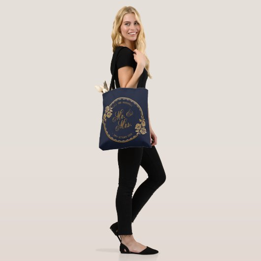Elegant Gold Personalized Wedding | Canvas tas (Op model)