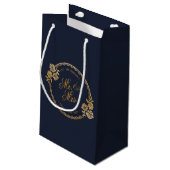 Elegant Gold Personalized Wedding | Gift Bag Klein Cadeauzakje (Achterkant Gekanteld)