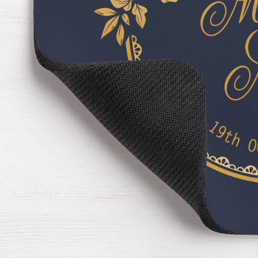 Elegant Gold Personalized Wedding | Mousepad Muismat (Hoek)
