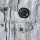 Elegant Gold Personalized Wedding | Pin-Button Ronde Button 5,7 Cm (In situ)