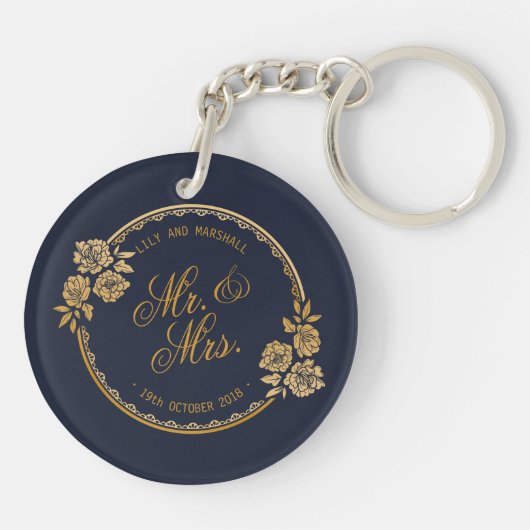 Elegant Gold Personalized Wedding | SLEUTELHANGER (Achterkant)
