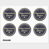 Elegant Gold | Pet blauw Afstudeerder van 2023 Ronde Sticker (Vel)