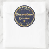 Elegant Gold | Pet blauw Afstudeerder van 2023 Ronde Sticker (Tas)