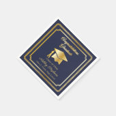 Elegant Gold | Pet blauw Afstudeerder van 2023 Servet (Hoek)